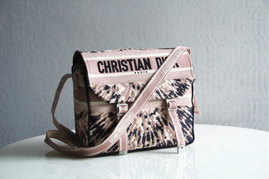 TOP Christian Dior Camp Embroidery Bag - Pink Tie Dye