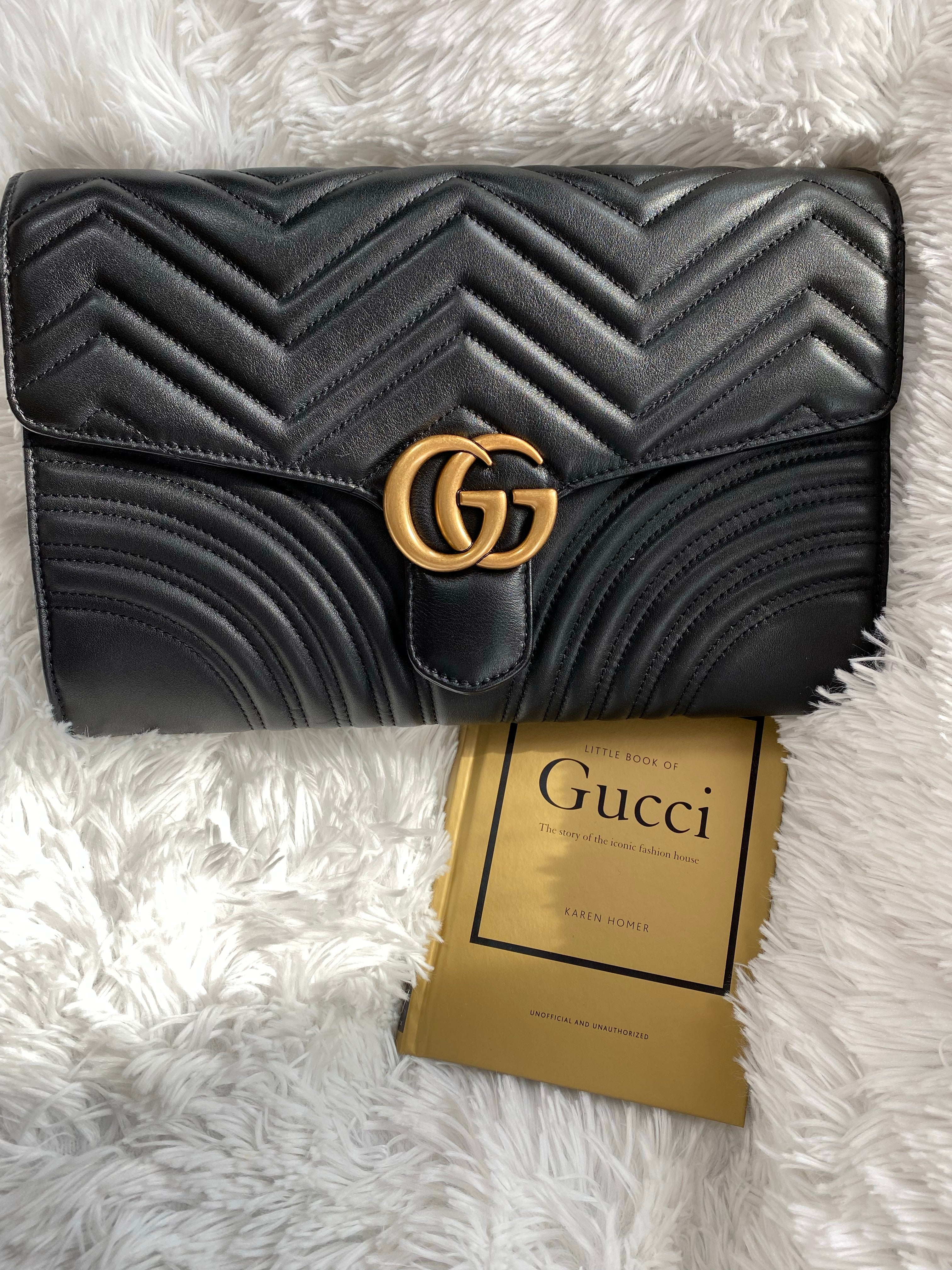 TOP GUCCI GG Marmont Bag 2.0 Clutch - Black