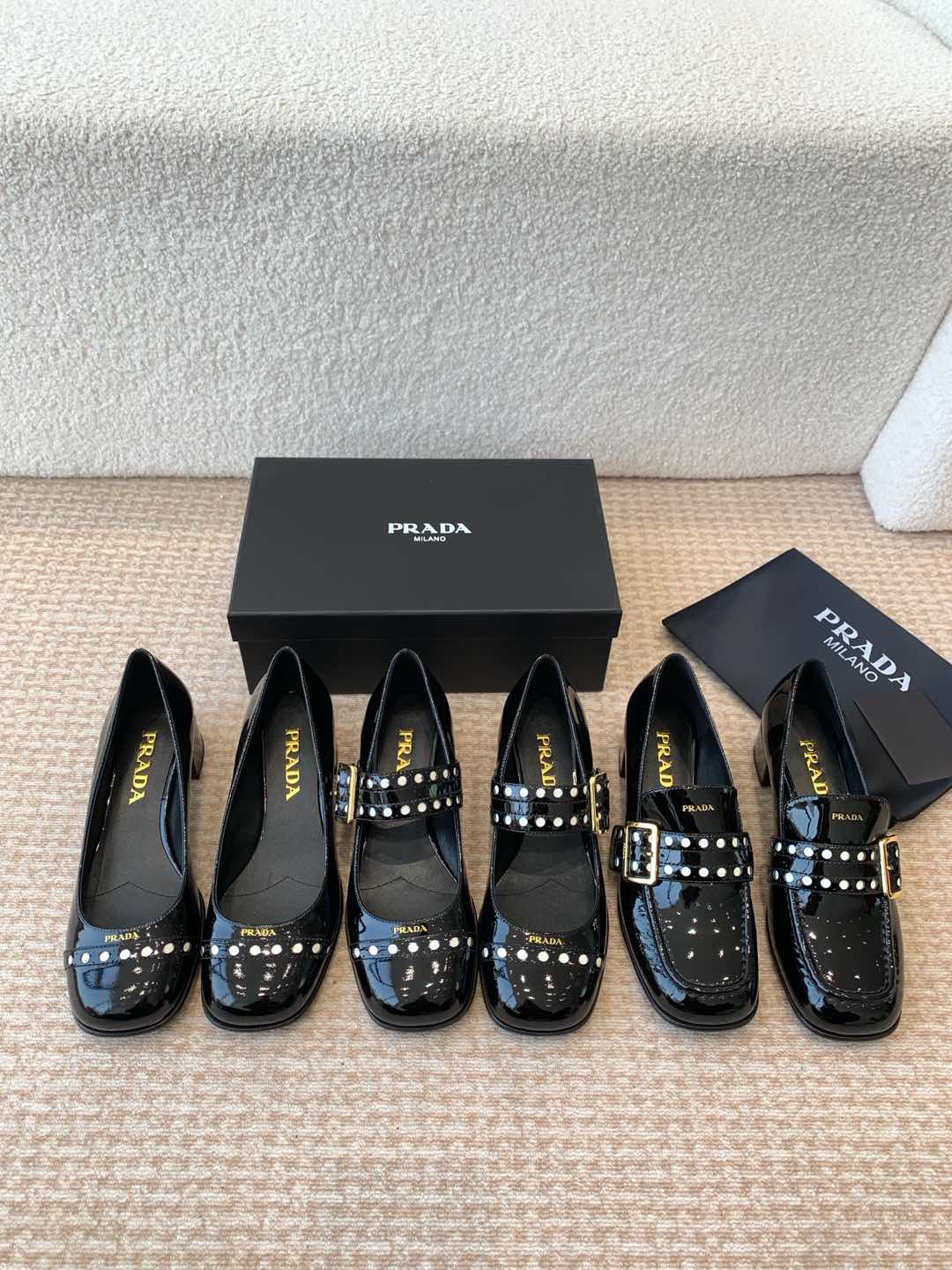 TOP PRADA Cow Patent Leather Shoes - 3 Styles