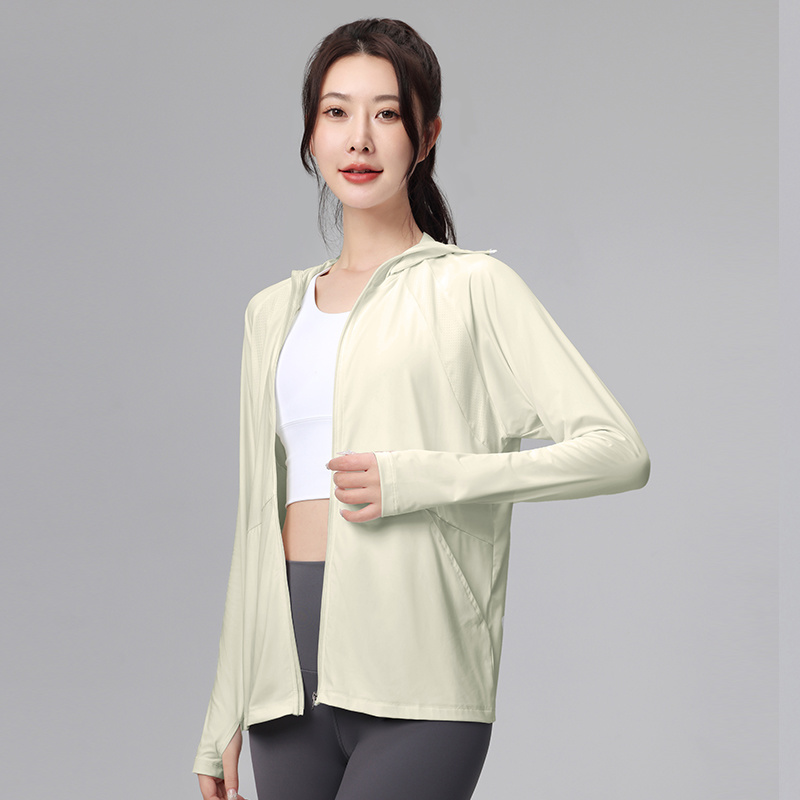 Womens Track Zip Up Cropped Hoodie UPF 50+ Sun Protection