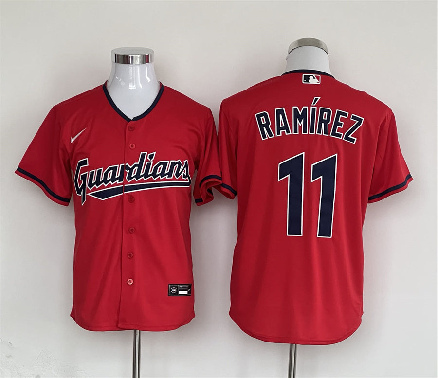 Men's Cleveland Guardians Jos¨¦ Ram¨ªrez Red Replica Player Jersey