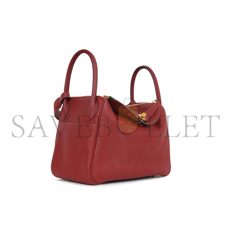 HERMÈS MASTER  LINDY 30 ROUGE GRENAT CLEMENCE (30*19*16cm)