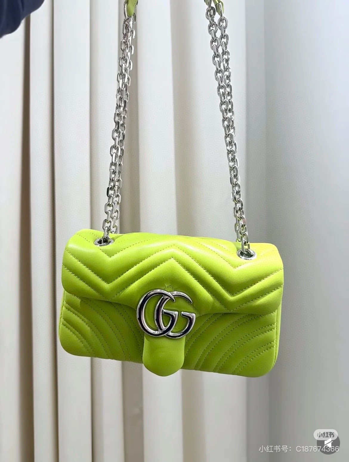 TOP GUCCI GG Marmont Bag 22x 12.5x 6 cm - Fluorescent Green