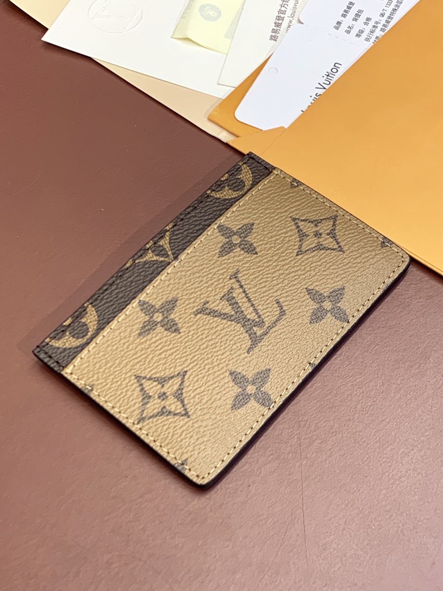TOP Louis Vuitton LV Card Holder Monogram 11x7x0.6cm - Khaki/Brown