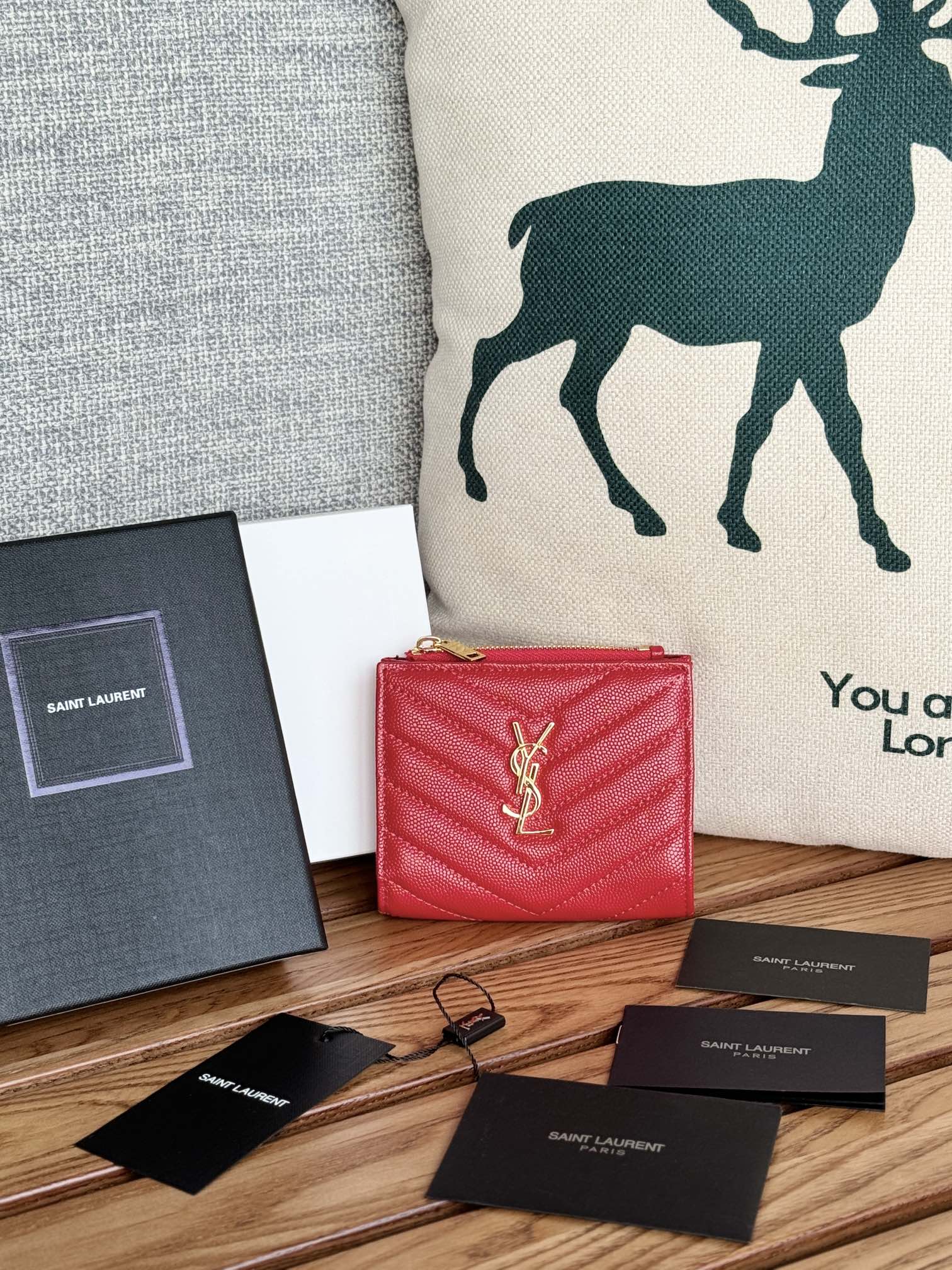 TOP Yves Saint Laurent YSL Calfskin Kaba 10*8*2cm - 12 Color