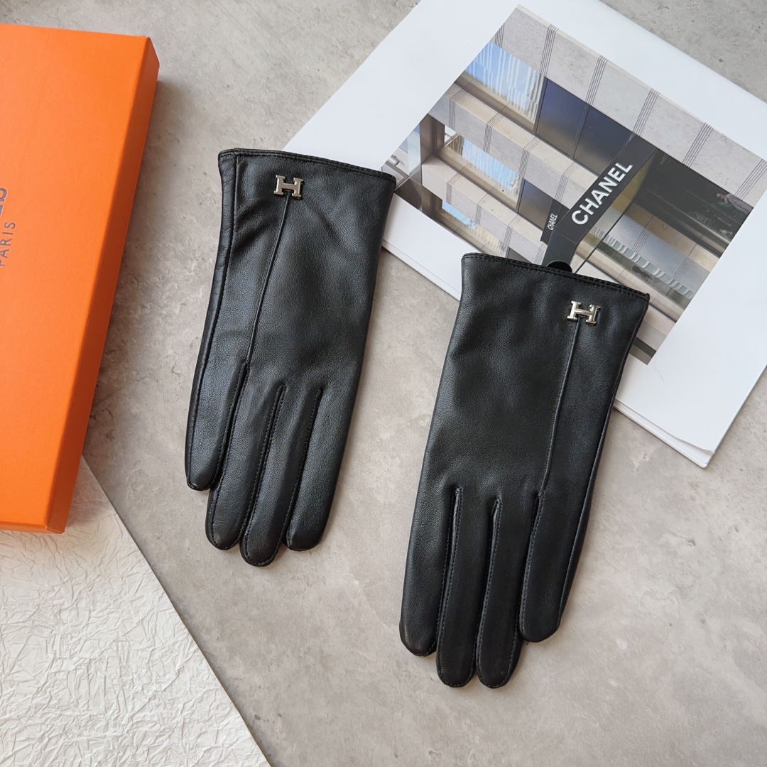 TOP HERMES Women's Sheepskin Gloves