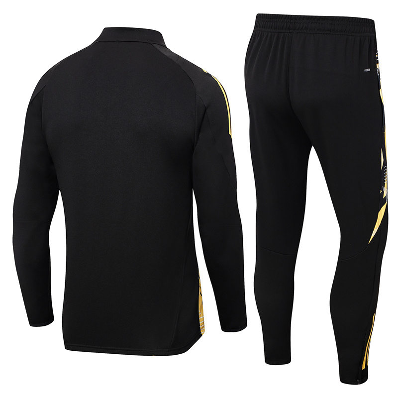 2024-25 Real Madrid Black Football Half Pull Training Suit