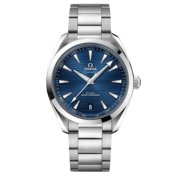AAAWatch Omega Seamaster Aqua Terra Co‑Axial Master Chronometer Automatic Men Watch, Blue Teak Dial Stainless Steel Bracelet Wristwatch