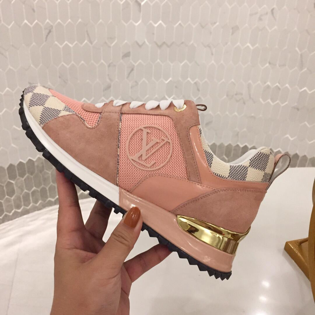 TOP Louis Vuitton LV LV Sneakers Sneakers Suede, Leather Pink, Multicolor