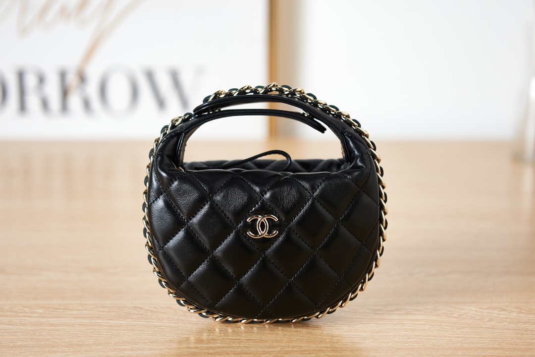 TOP CHANEL Mini Chain Round Hobo Pouch Bag 16x16x5.5cm - 2 Color