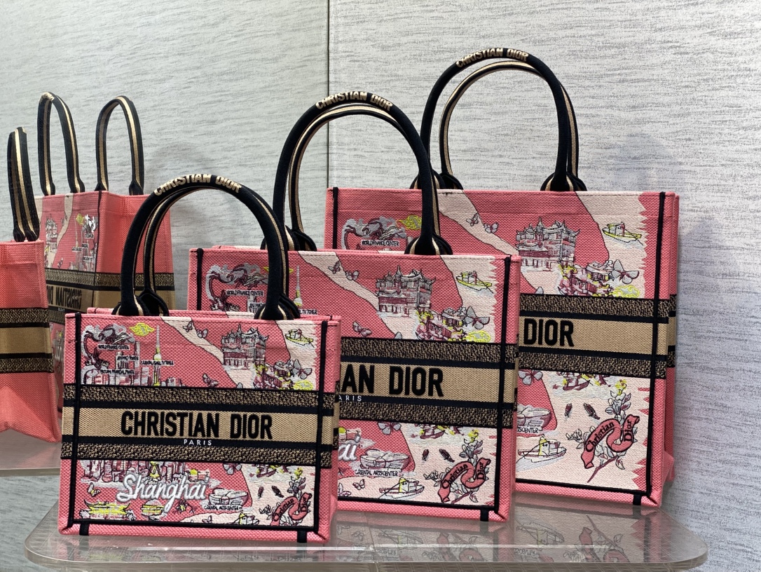 TOP Christian Dior  Book Tote Bag - 3 Sizes - Pink