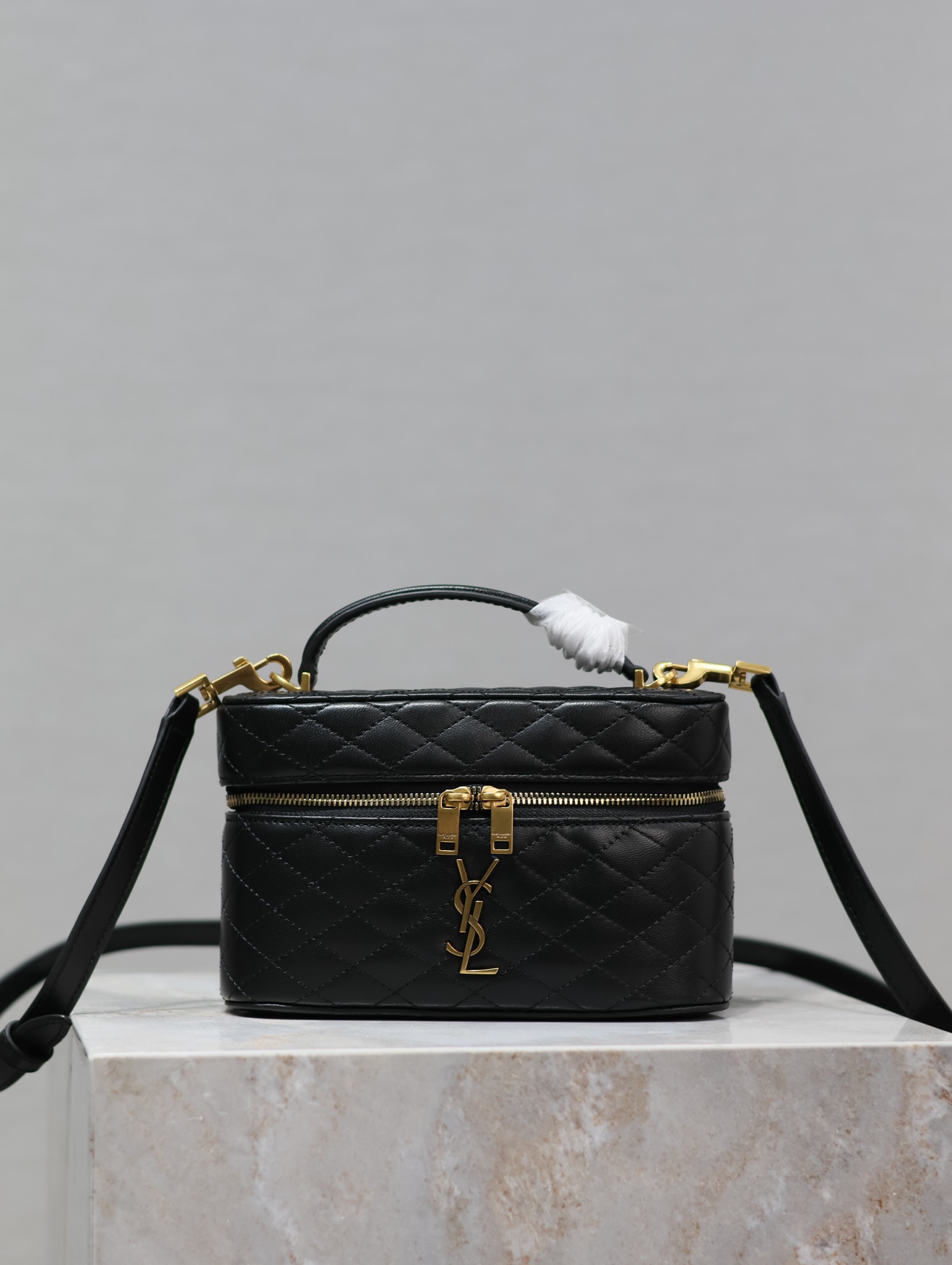 TOP Yves Saint Laurent YSL Gaby Mini Makeup Bag 18x11x6.5cm - Black&GWH