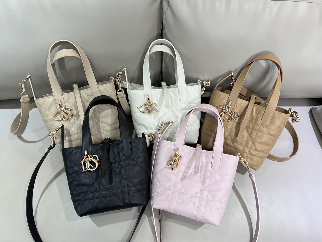 TOP Christian Dior Large Toujours Handbag Cow Leather 18×16×12cm - 5 Colour