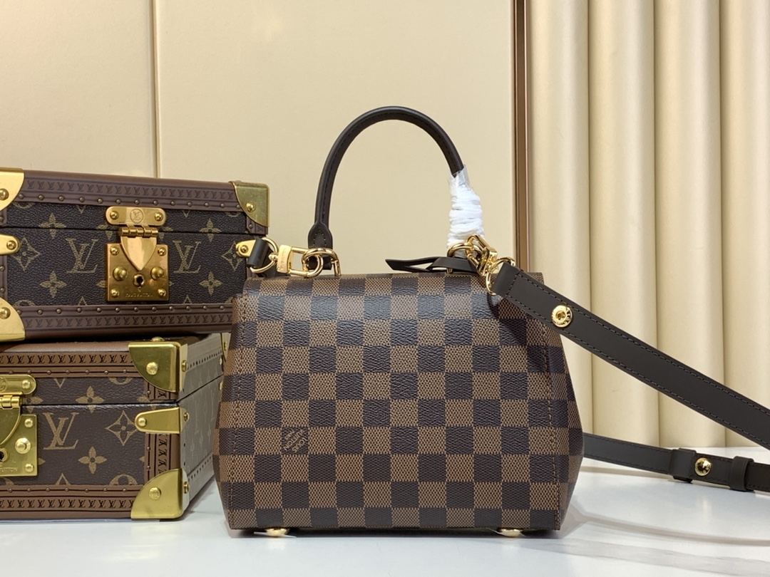 TOP Louis Vuitton LV Cluny Mini Handbag Damier 20x16x7.5cm - Brown/Black