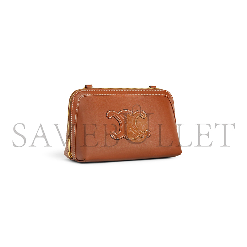 CELINE CLUTCH ON CHAIN CUIR TRIOMPHE IN SMOOTH CALFSKIN 10E383DR8.04LU (16.5*11*8cm)