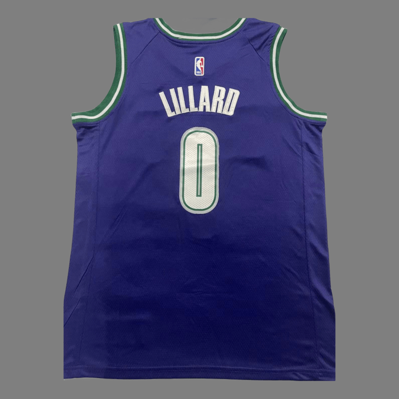 Damian Lillard #0 Milwaukee Bucks Stitched Purple 2023-2024 seasonJersey