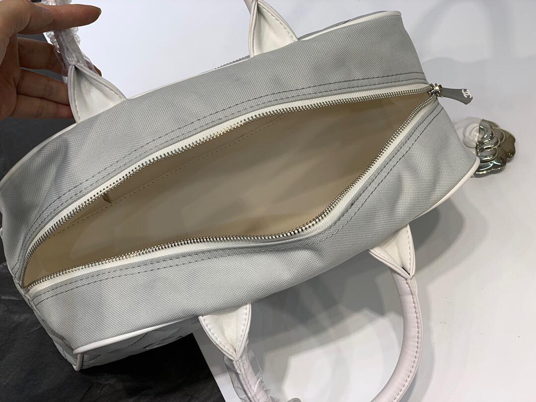 TOP CHANEL Canvas Boston Bag - Grey