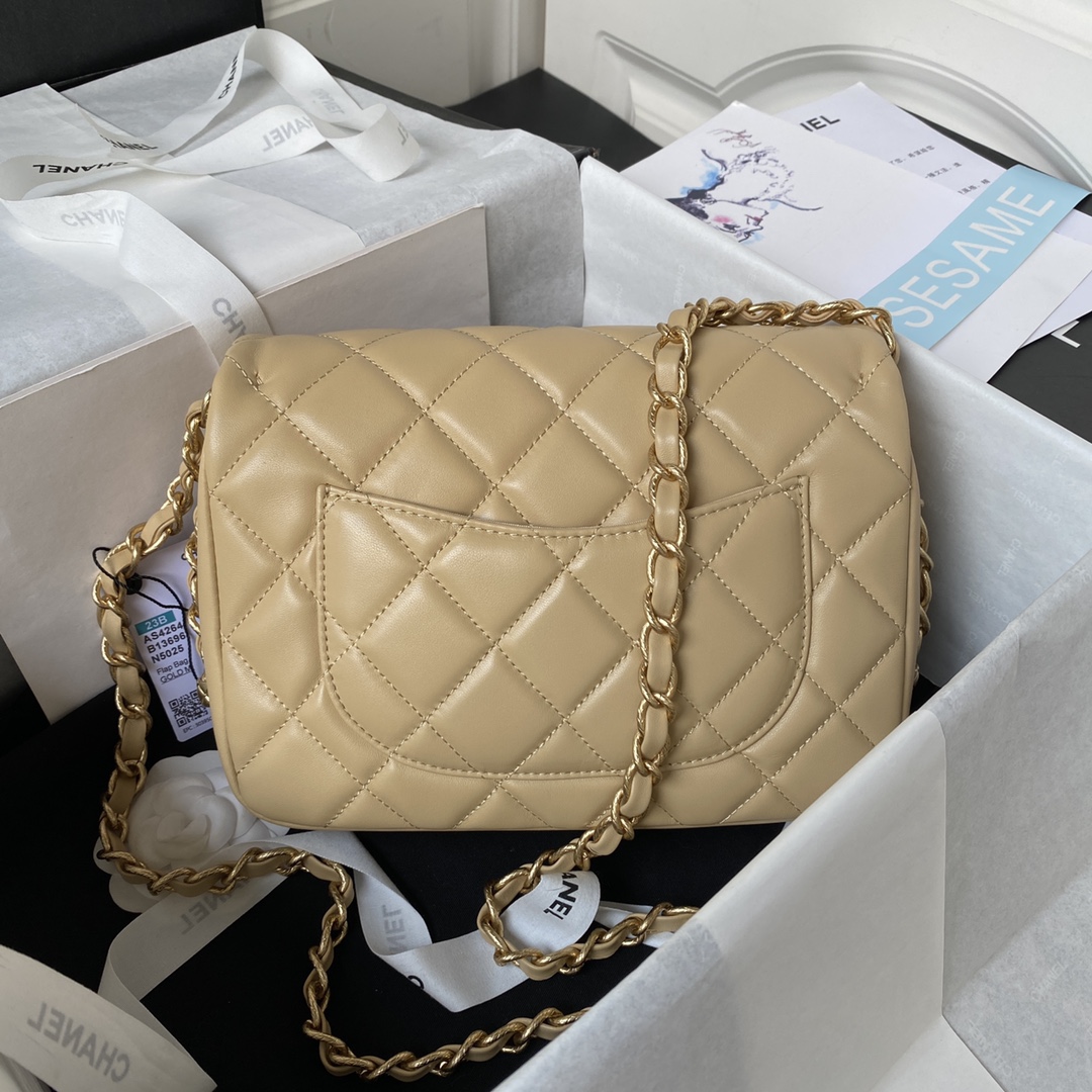 TOP CHANEL Flab Bag with Chain 16X23X10cm - 2 Color