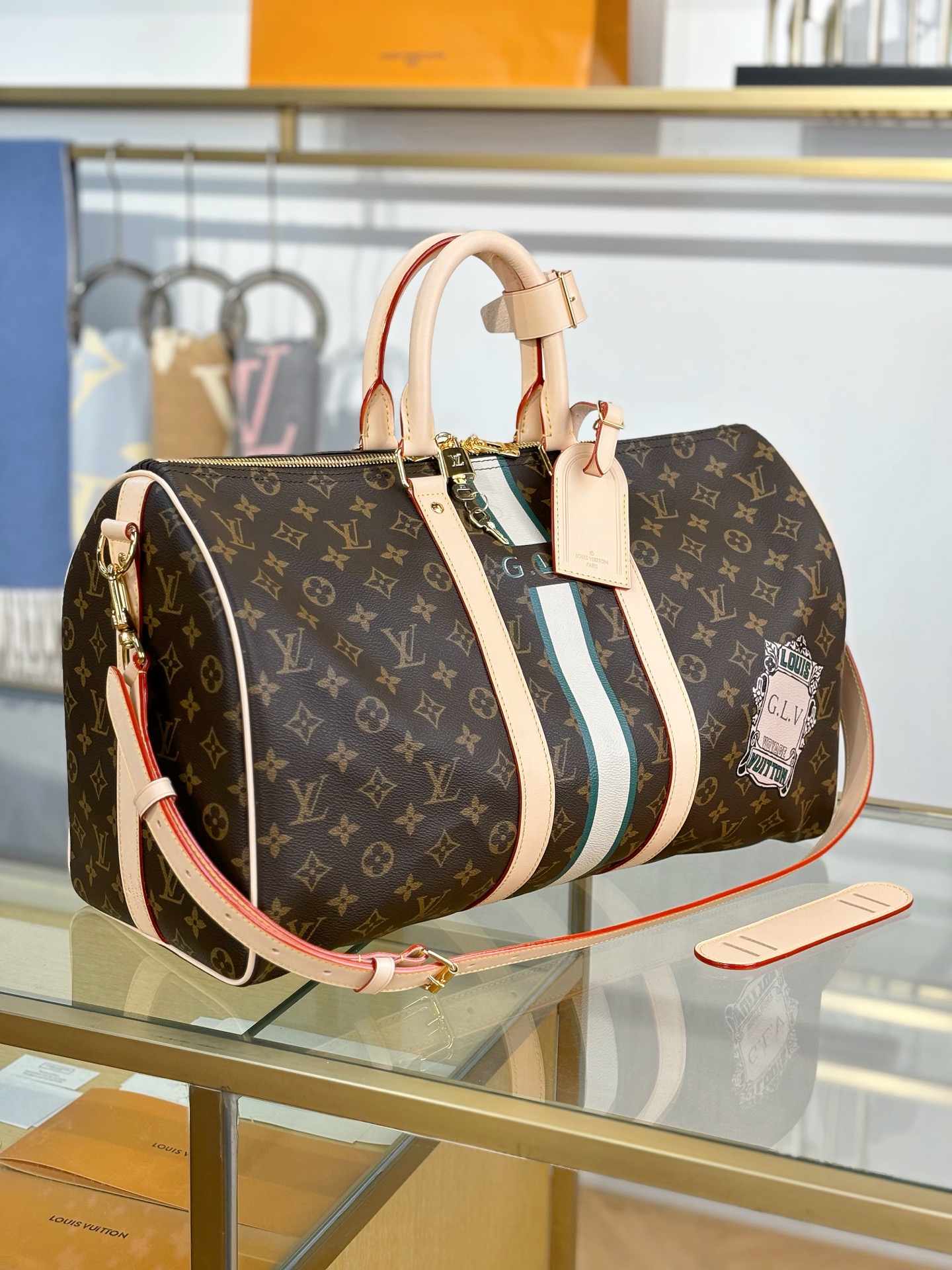 TOP Louis Vuitton LV Keepall Bandouliere Travel Bag 45x27x20cm - Brown