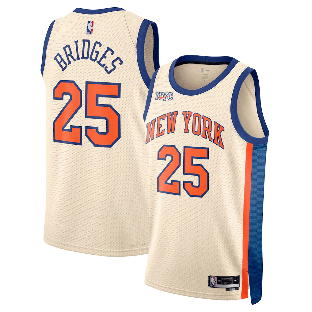 Mikal Bridges New York Knicks 2025/2026 Jersey - Cream