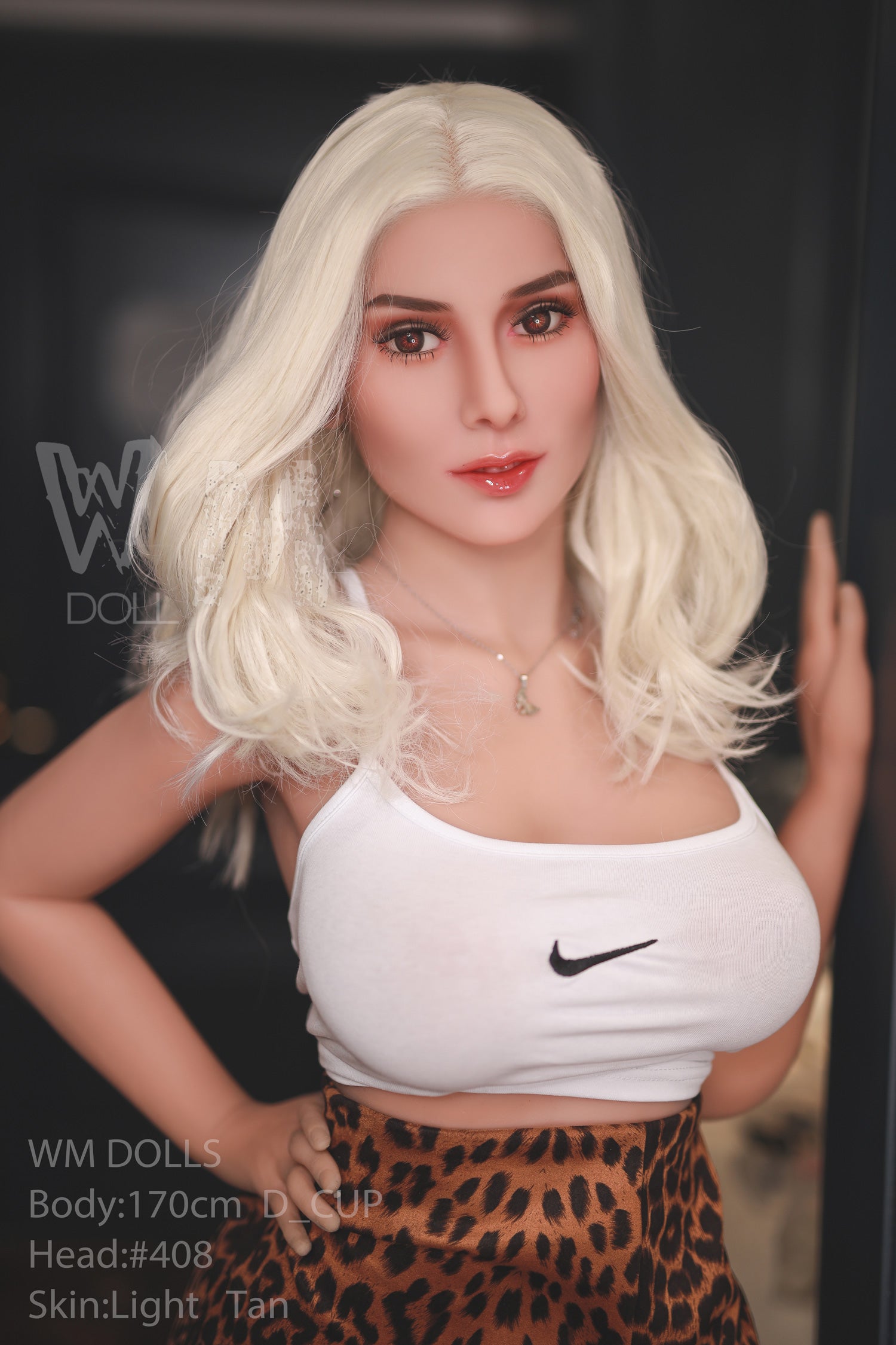 170cm/5ft5 D-cup Platinum blonde curls TPE Sex Doll with #408 Head