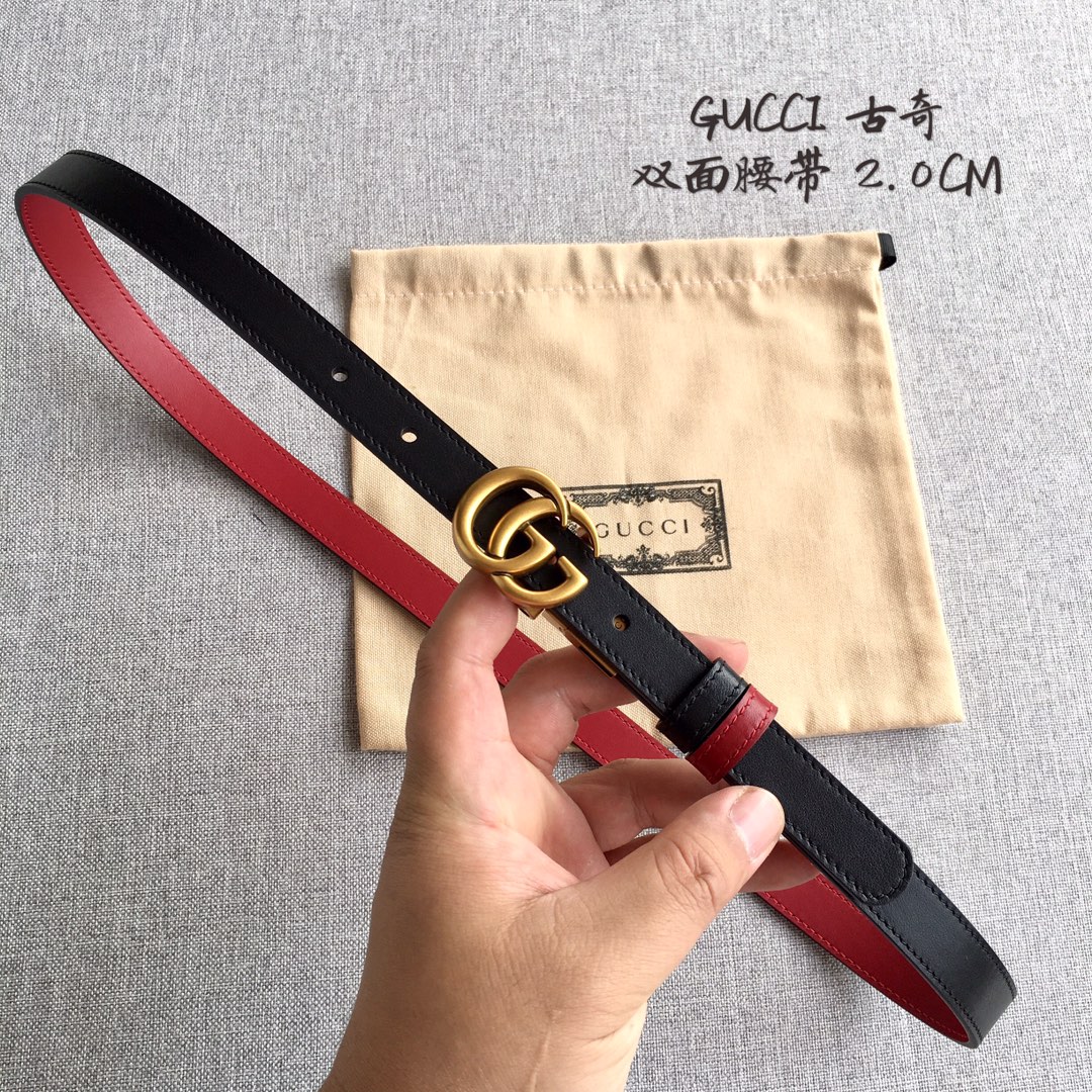 TOP GUCCI Double Sided Waistband - 2cm - GHW