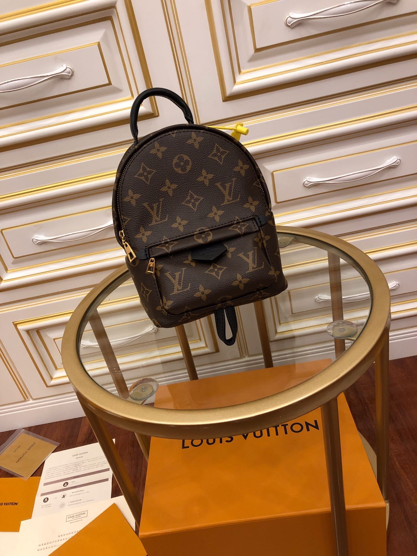 TOP Louis Vuitton LV £V Monogram Palm Springs Mini Backpack  16cm x 21.5cm x 9.5cm-Brown