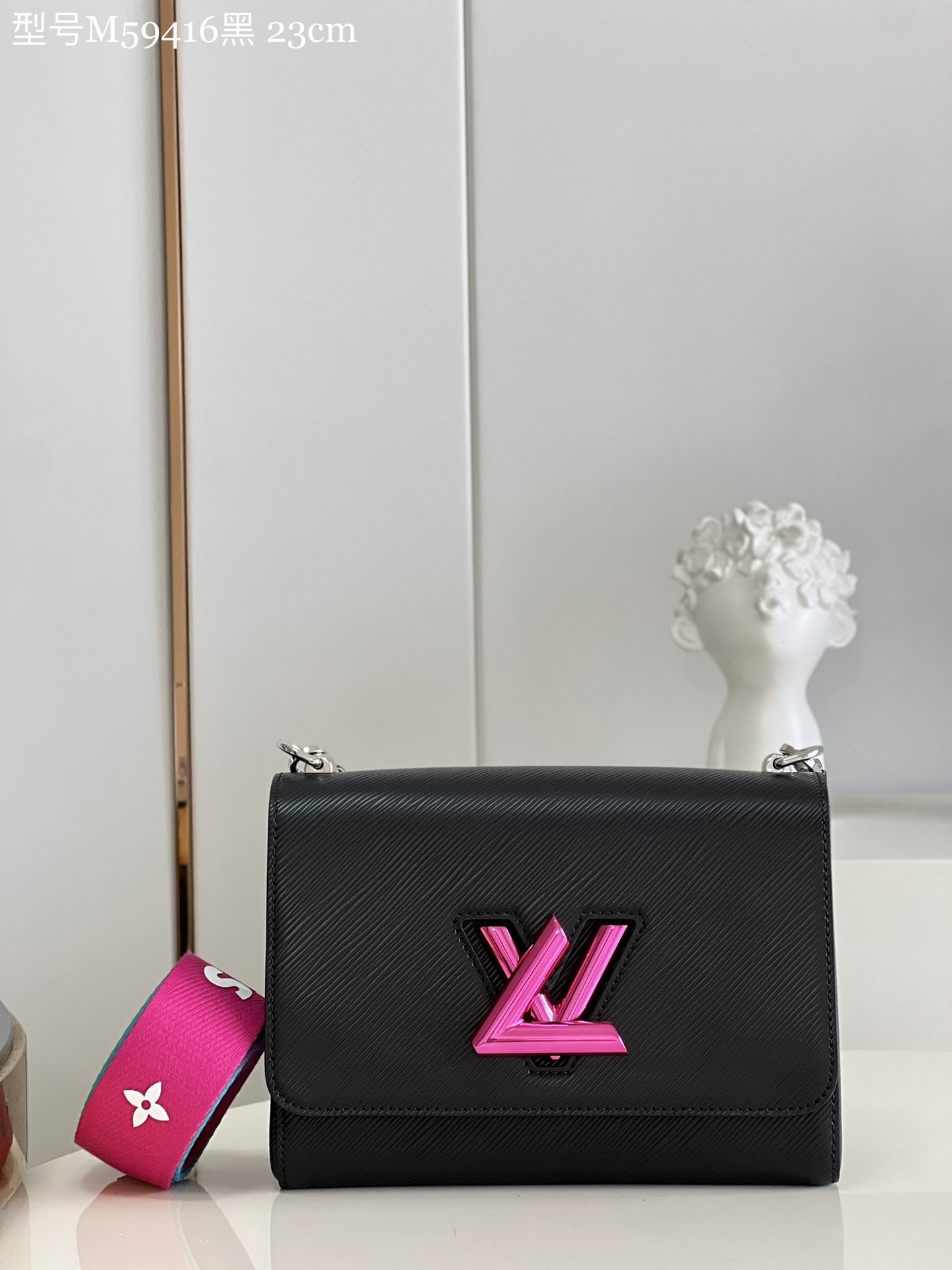 TOP Louis Vuitton LV  Epi Twist Bag 23 x 17 x 9.5 cm-Black
