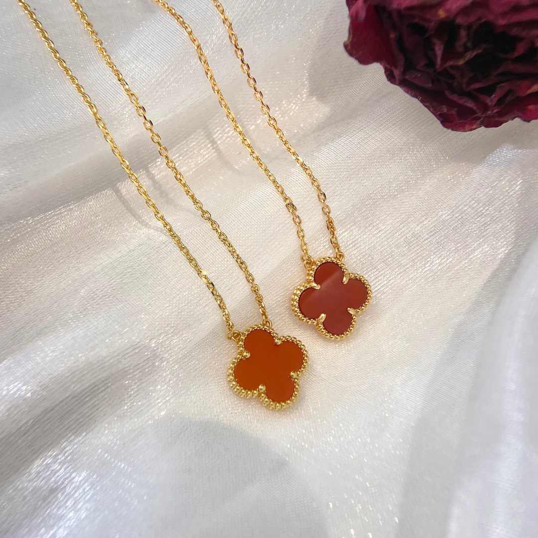TOP Van Cleef & Arpels VCA Alhambra Necklace - Red