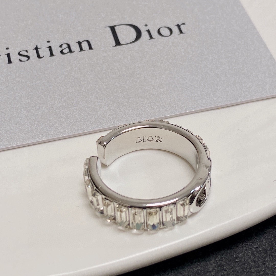 TOP Christian Dior CD letter ring - Silver