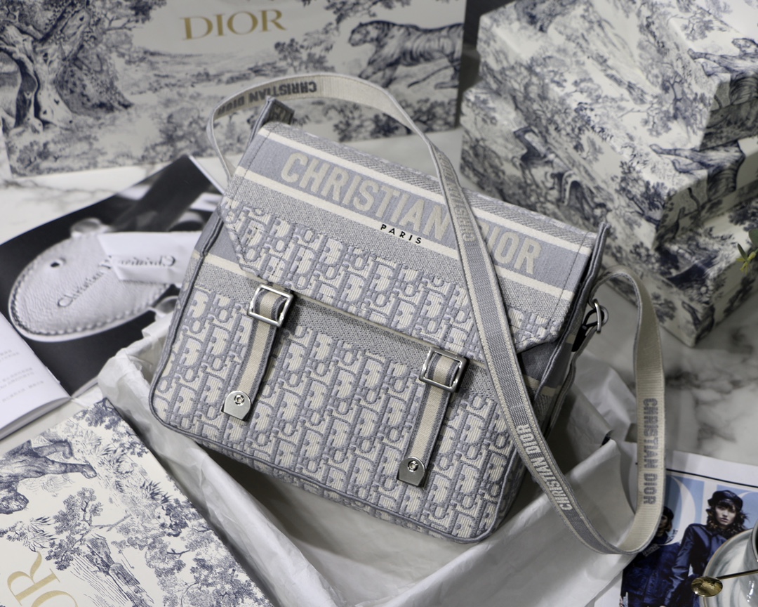 TOP Christian Dior Camp Oblique Bag Medium 27x28x11CM - Grey