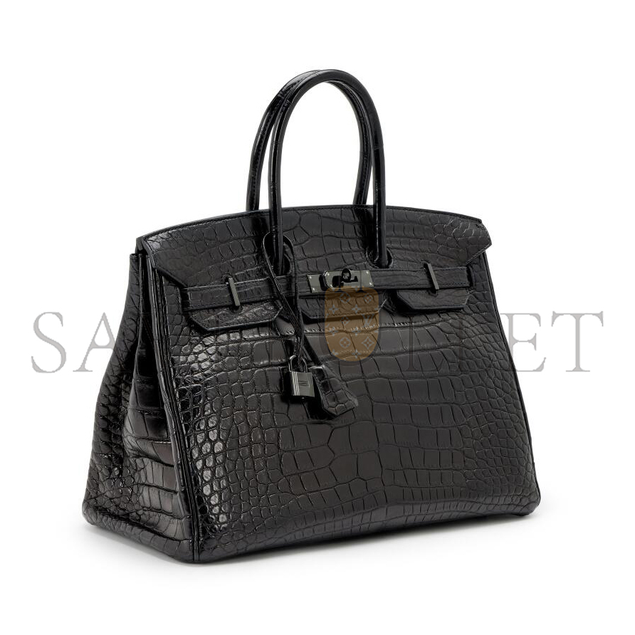 HERMÈS BIRKIN 35 SO BLACK MATTE ALLIGATOR 352011 (35*25*18cm)