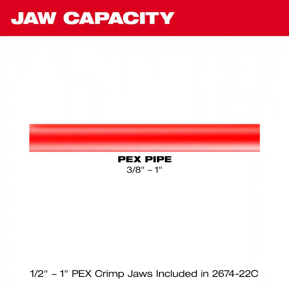 M18 18V Lithium-Ion Cordless Short Throw Press Tool Kit with 3 PEX Crimp Jaws (2) 2.0 Ah Batteries and Charger