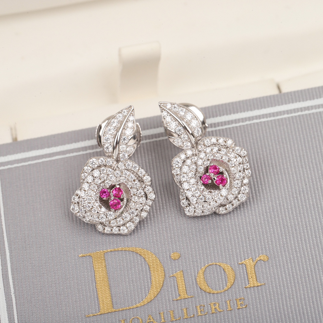 TOP Christian Dior Rose Earrings-3 Colors