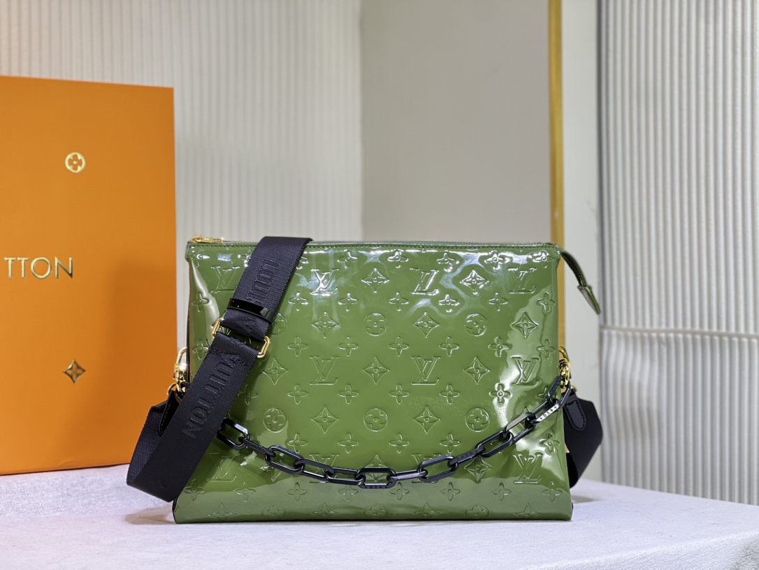 TOP Louis Vuitton LV Coussin Bag Patent Leather  34 x 24 x 12cm- 2 colors