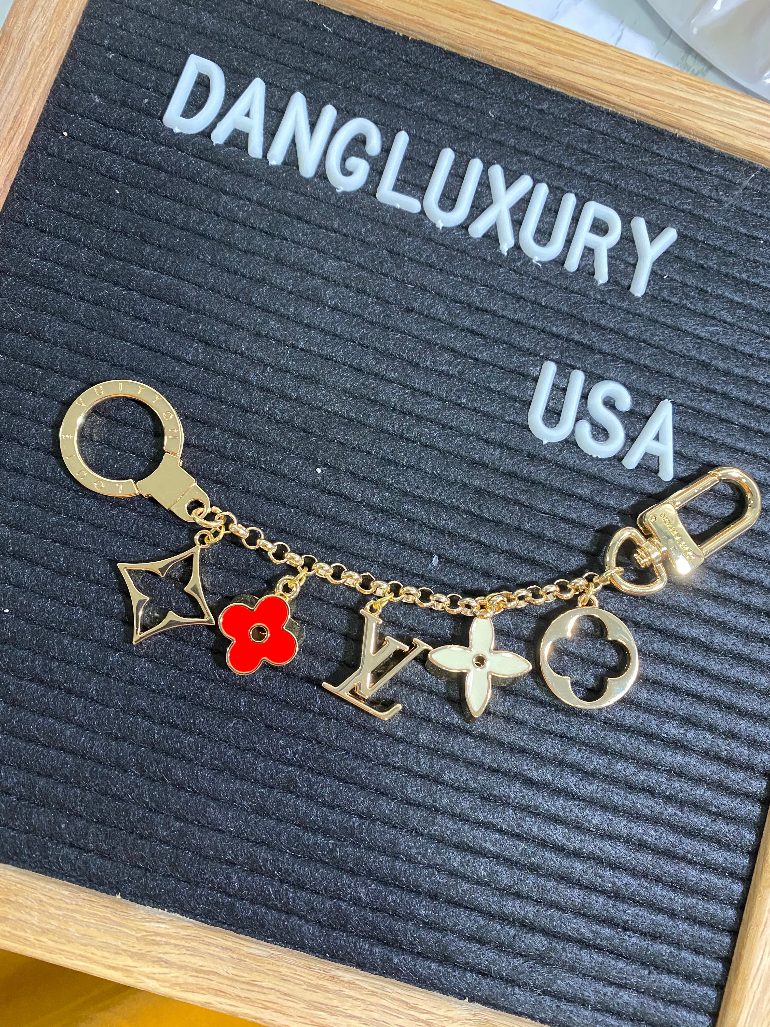 TOP Louis Vuitton LV LV Bag Charm Fleur De Monogram - RED