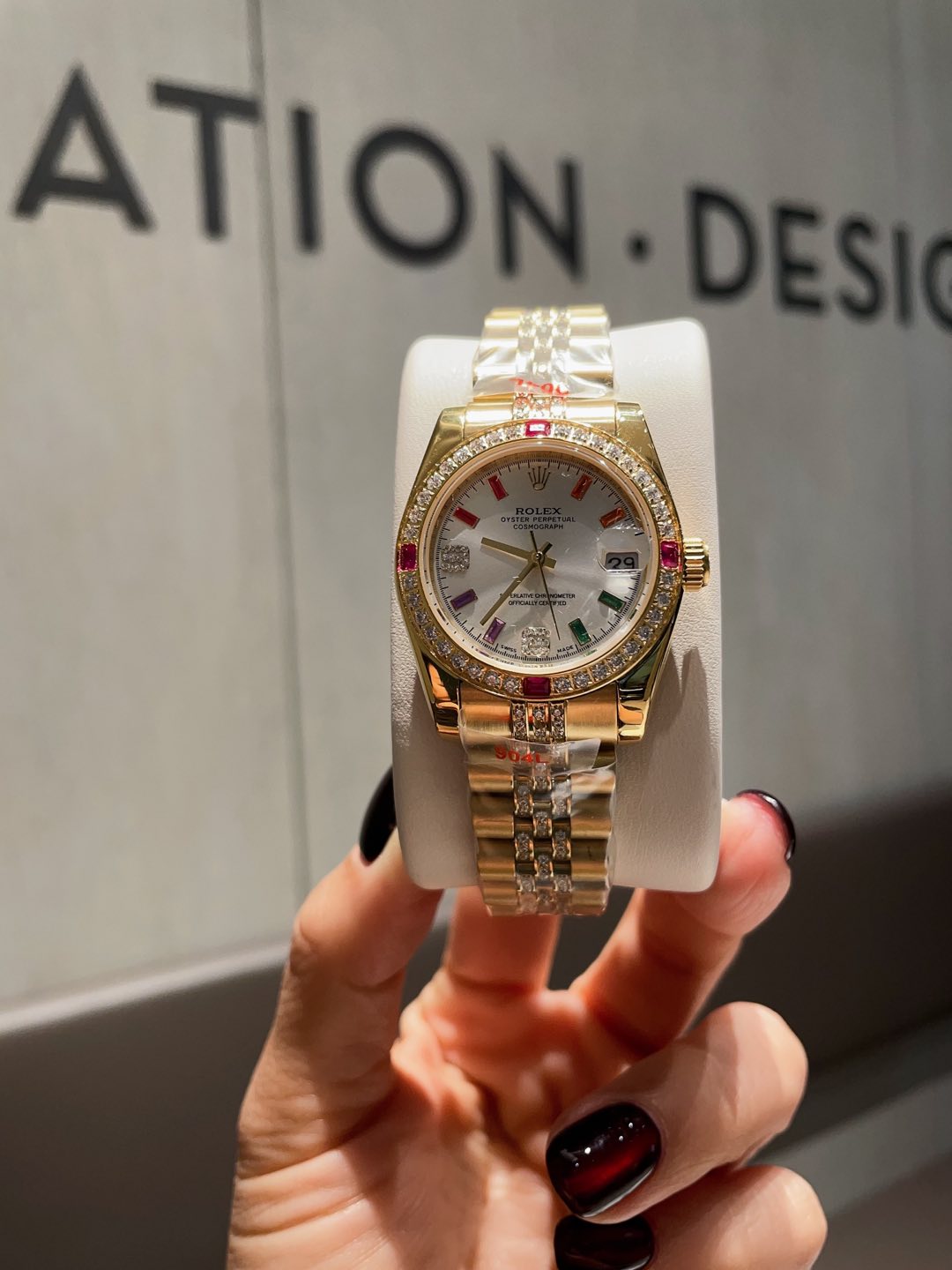 TOP ROLEX Watch with Crystal Diamond on Bezel 31mm - Gold&8 Color