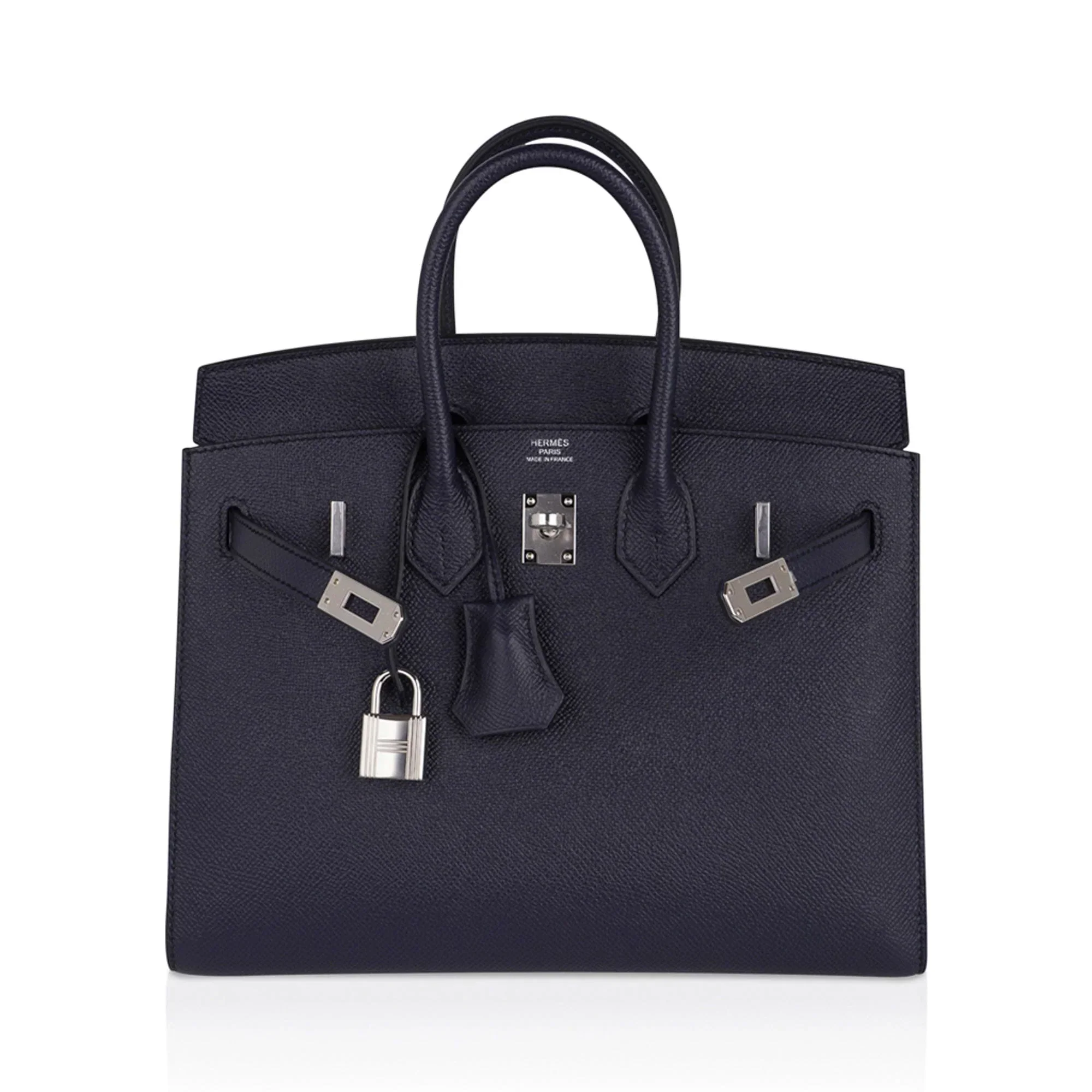 Birkin Sellier 25 Bag Blue Indigo Epsom Leather with Palladium Hardware