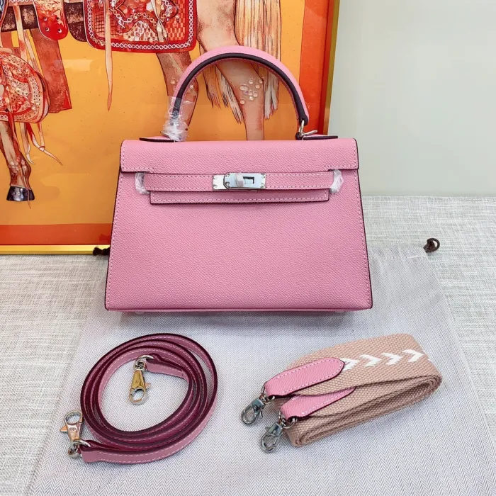 Hermès Kelly22 Silver Buckle Epsom Tote  (Replica)