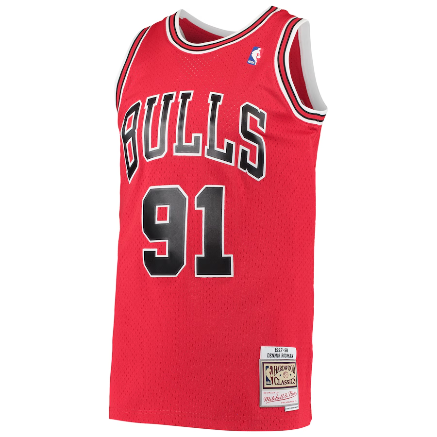 Chicago Bulls Dennis Rodman Mitchell & Ness Red Hardwood Classics Swingman Jersey