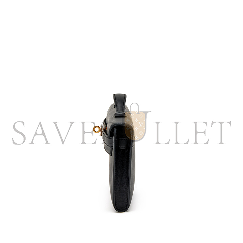 HERMES MASTER BLACK SWIFT KELLY CUT GOLD HARDWARE (31*13*2.5cm)