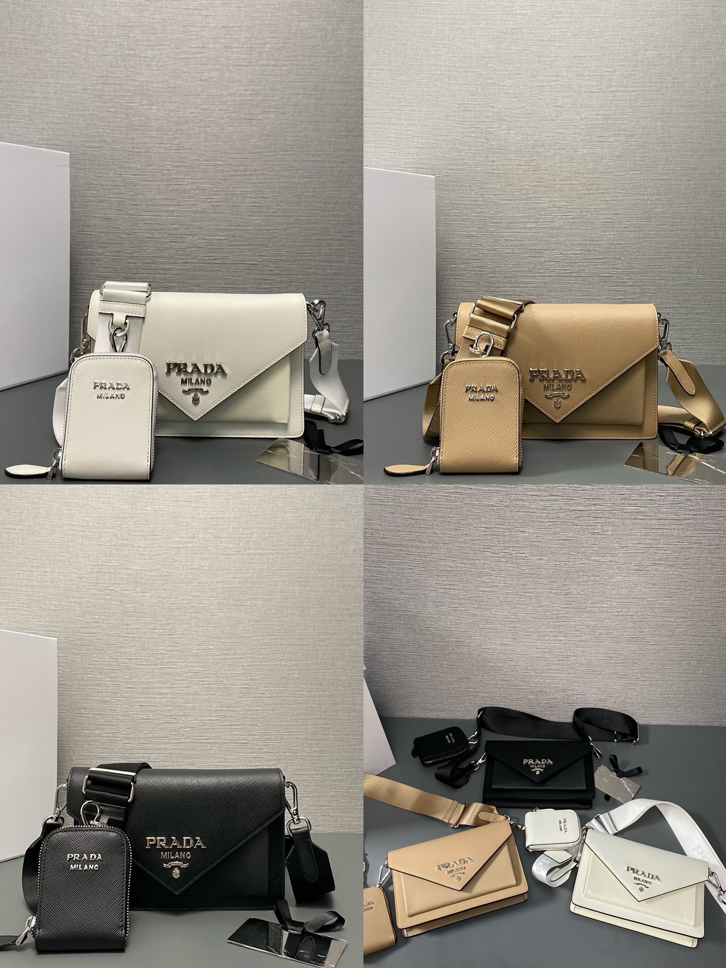 TOP PRADA Mini Envelope Bags 20x12x4cm - 3 Colors