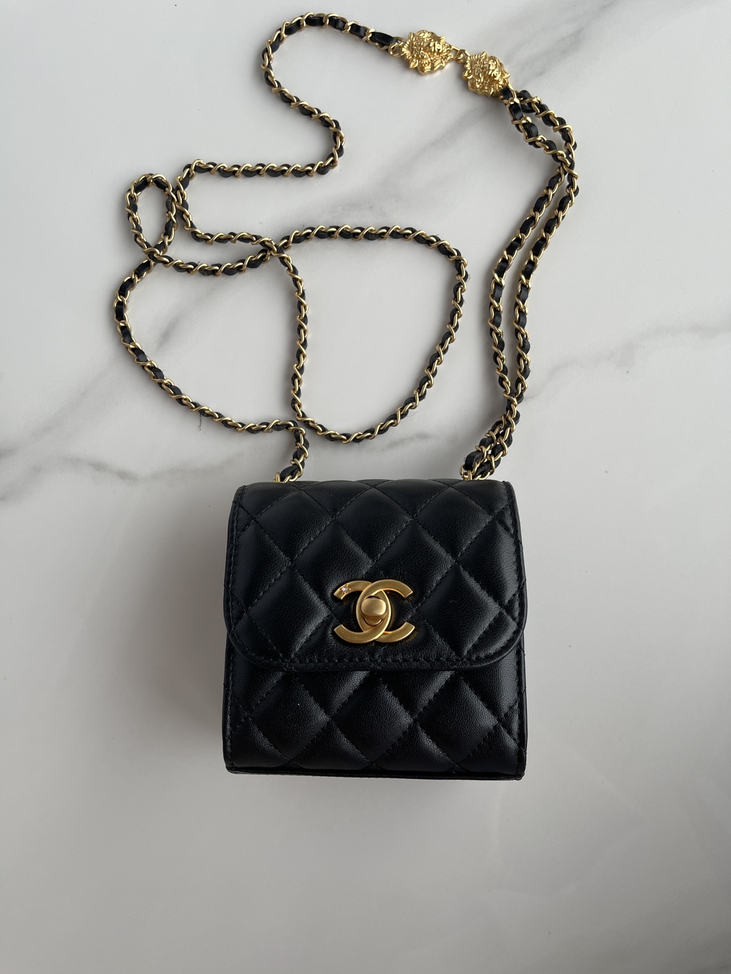 TOP CHANEL Sheepskin Chain Bags 11*11*5.5cm - 4 Colors&GHW