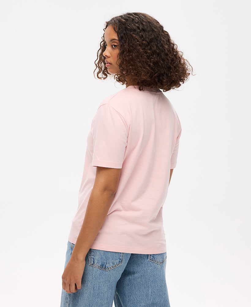 Essential Logo Embroidered Tee | Strawberry Cream Pink