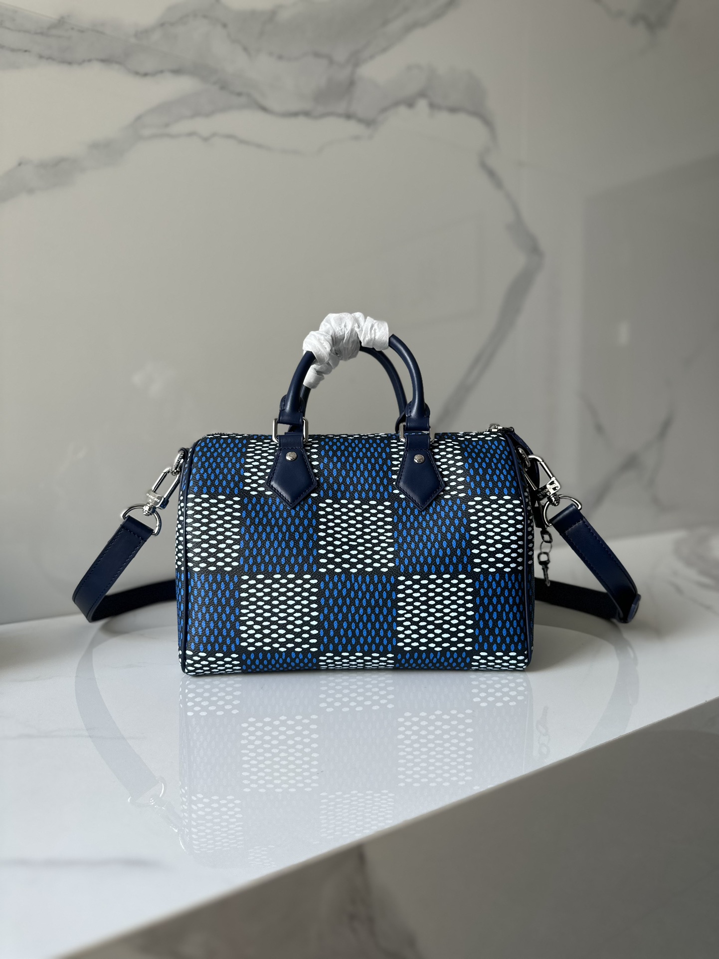 TOP Louis Vuitton LV Speedy 25 Bandoulière Bag 25x15x15cm -Blue
