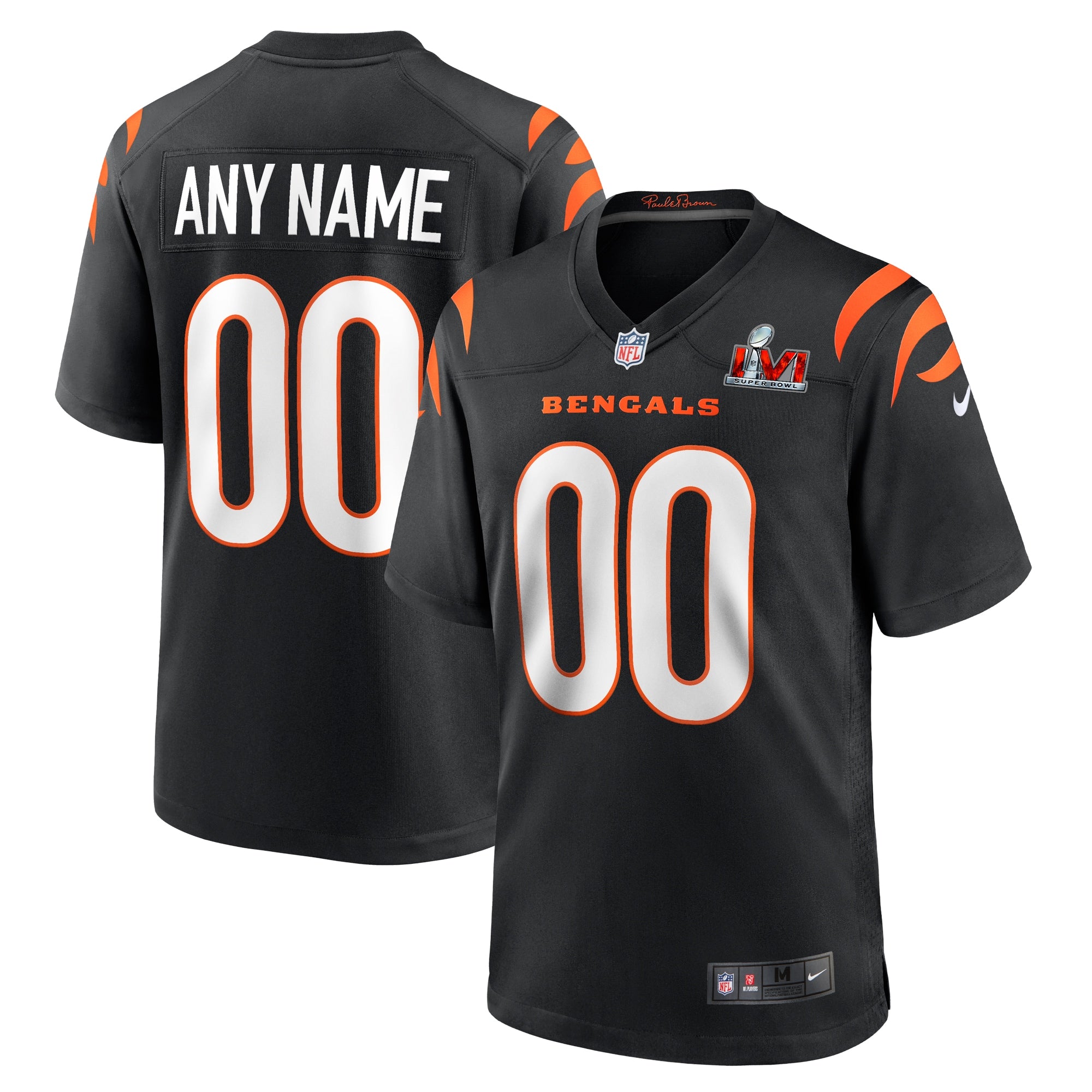 Cincinnati Bengals  Super Bowl LVI Game Custom Jersey - Black