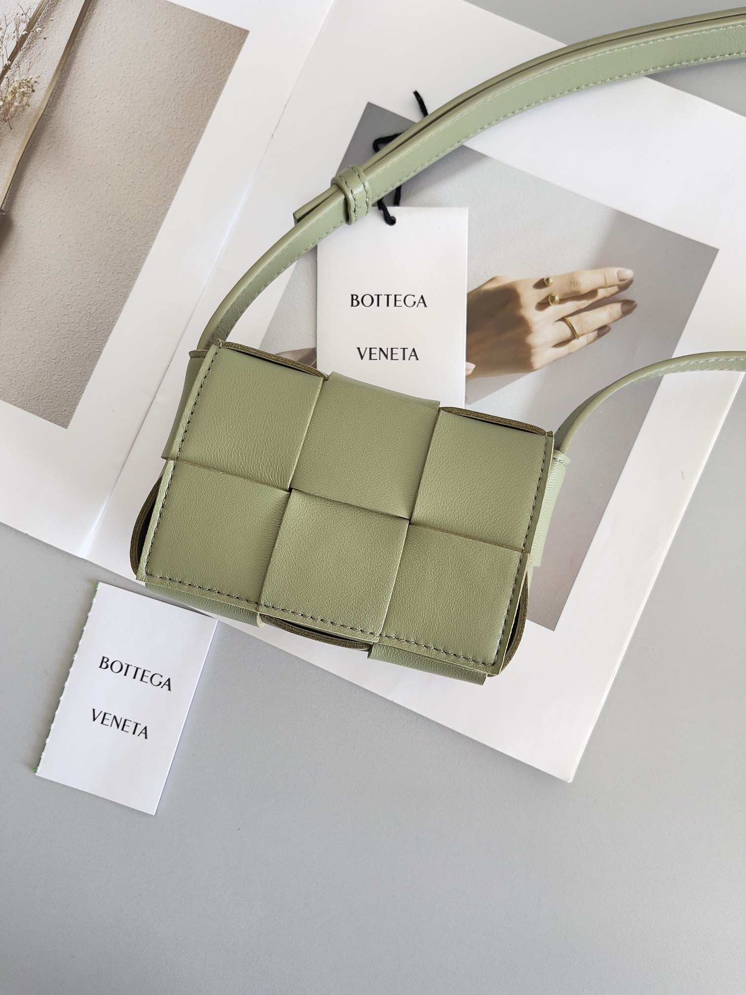 TOP Bottega Veneta BV Cassette Bag Mini 12x8x4cm - Green