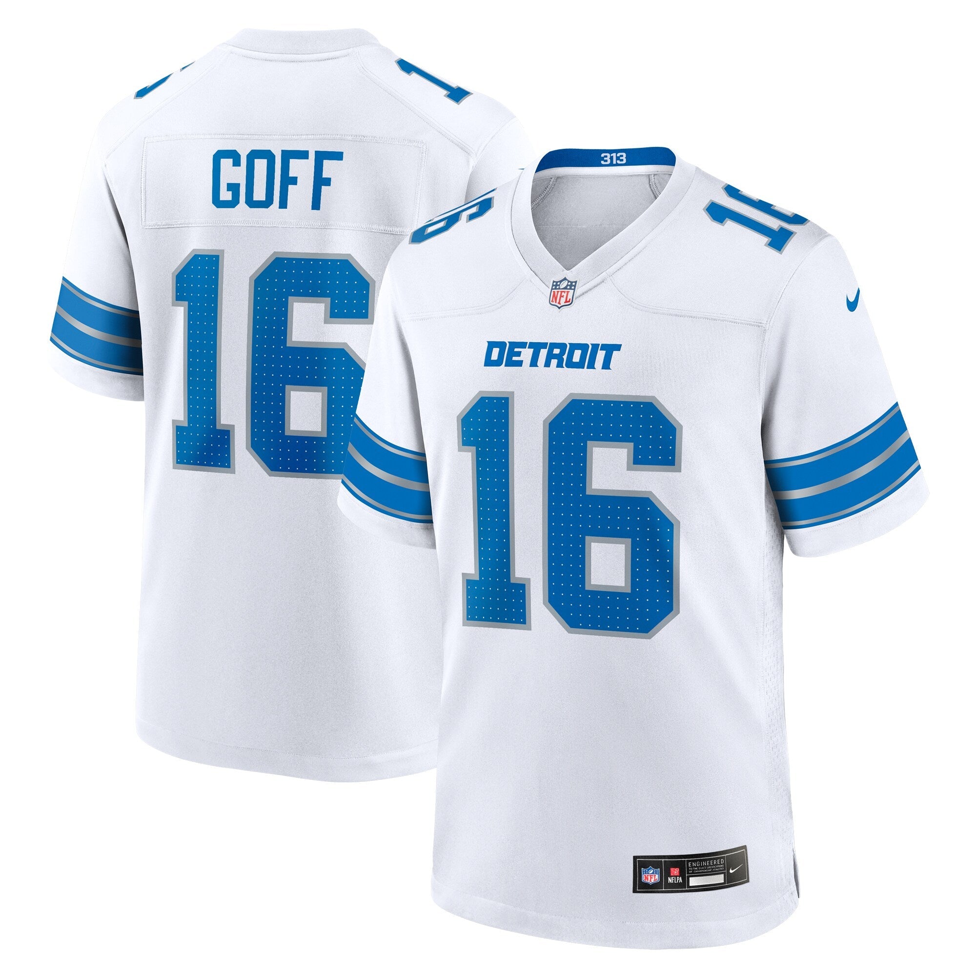 Jared Goff Detroit Lions  Game Jersey - White