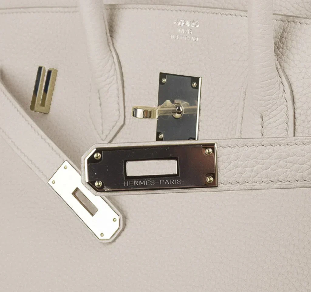 Birkin 35 Bag Beton Clemence Palladium Hardware