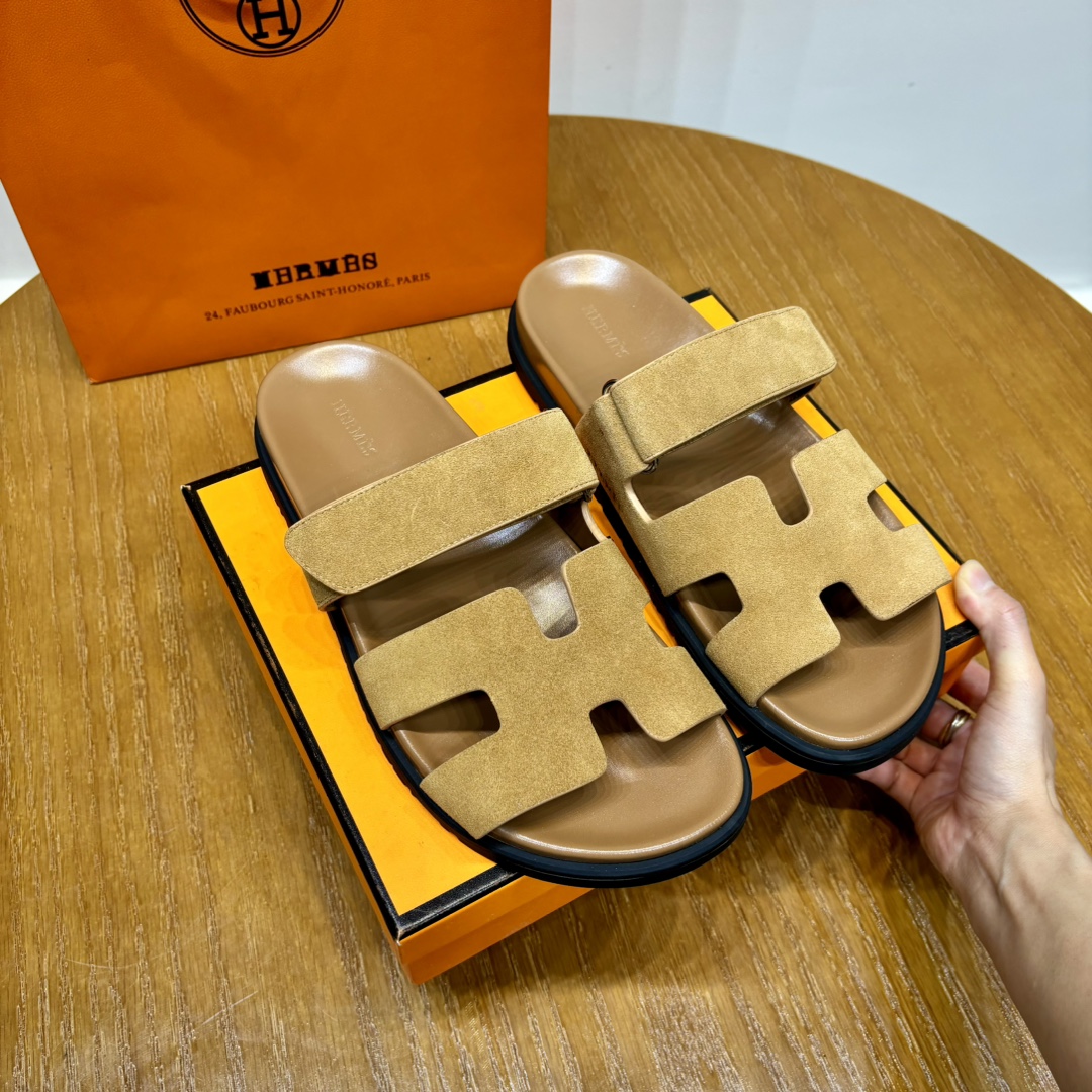 Hermès Chypre leather sandals （Replica）